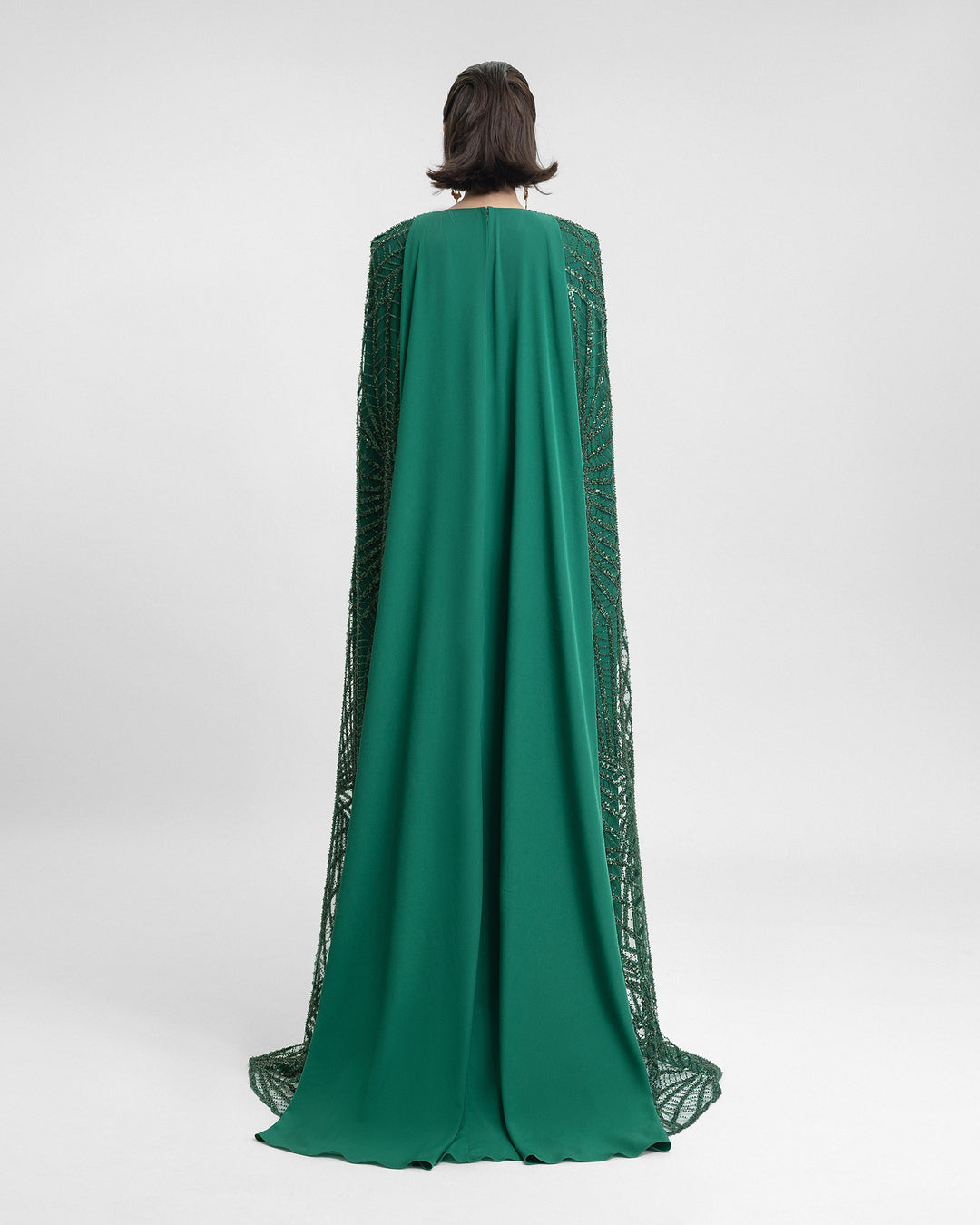 Beaded Cape-Like Sleeves Kaftan