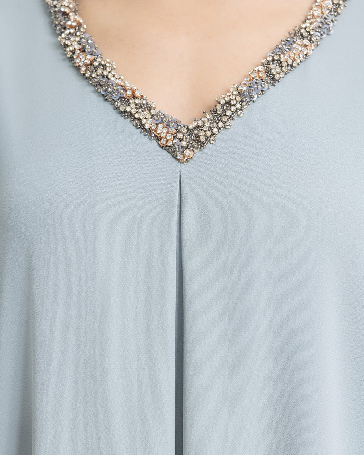 Beaded V-Neckline Kaftan