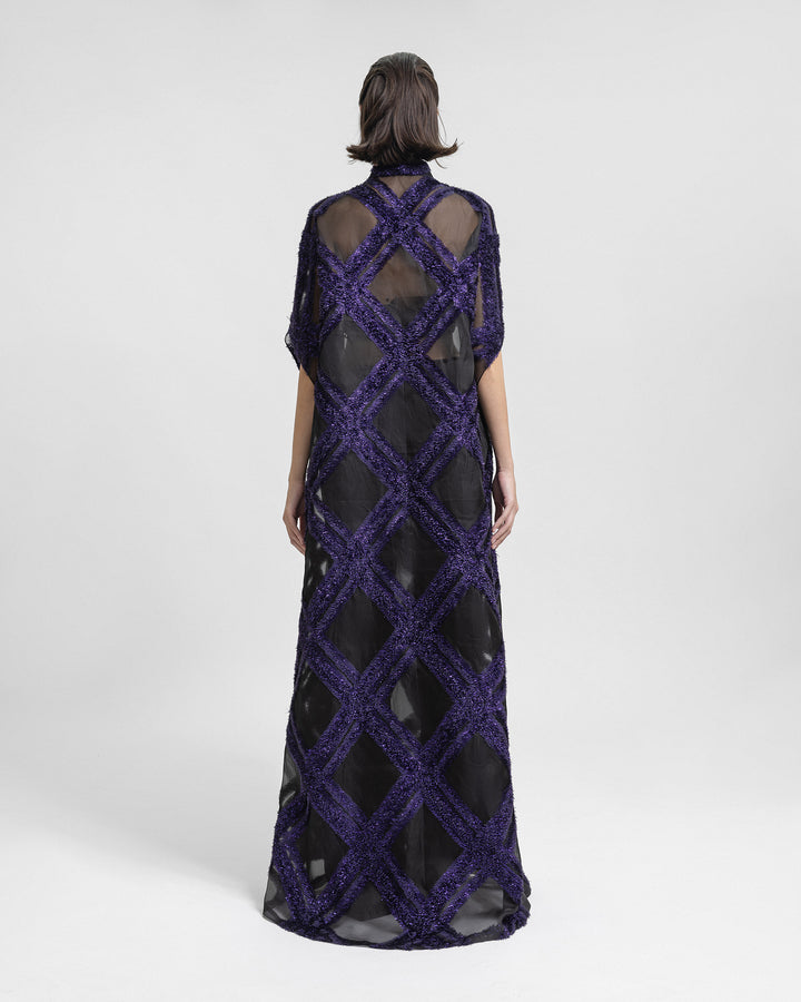 Open Floor-Length Purple Kaftan