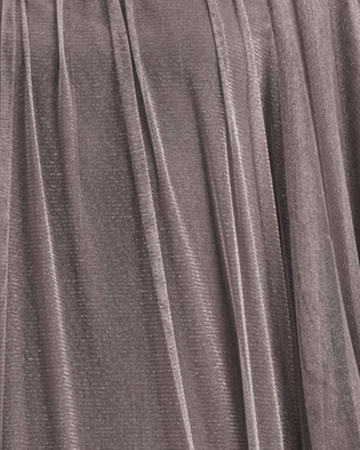 A close-up of the grey tulle fabric.