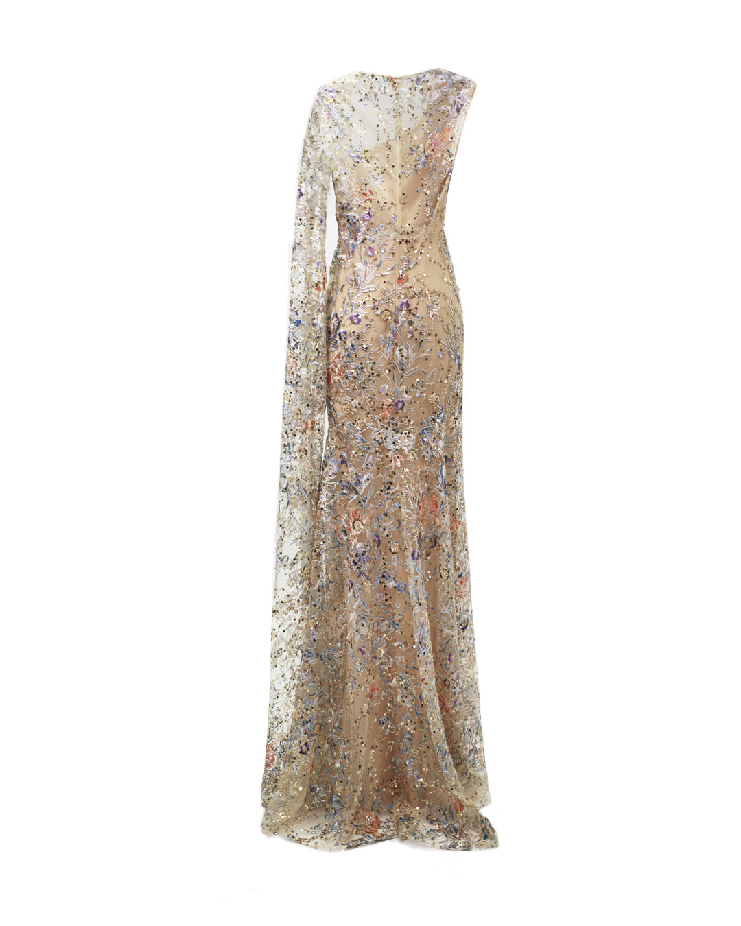 Beaded Dress with Floor Length Sleeve