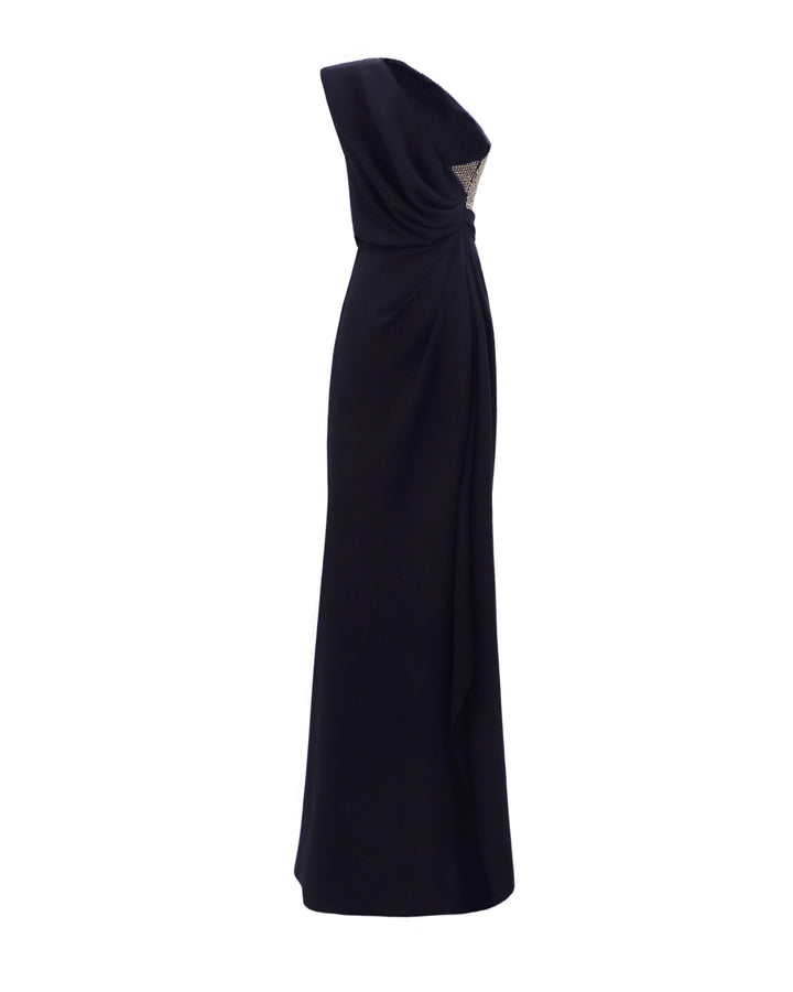 Draped One-Shoulder Dress