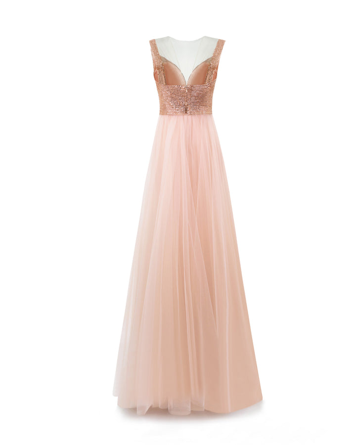 Embellished Corseted Tulle Dress