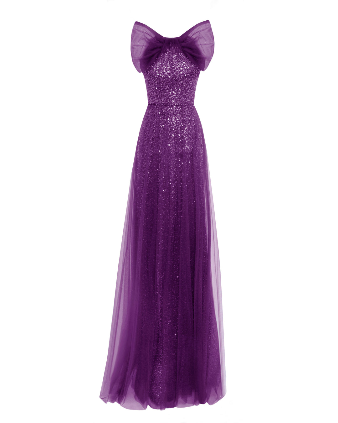 Bow Halter-Neckline Purple Dress