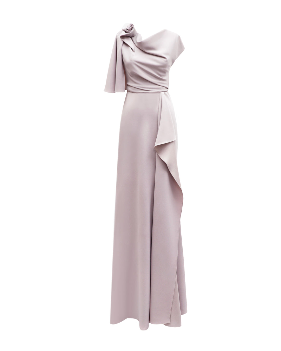 Draped Dress with Asymmetrical Sleeves