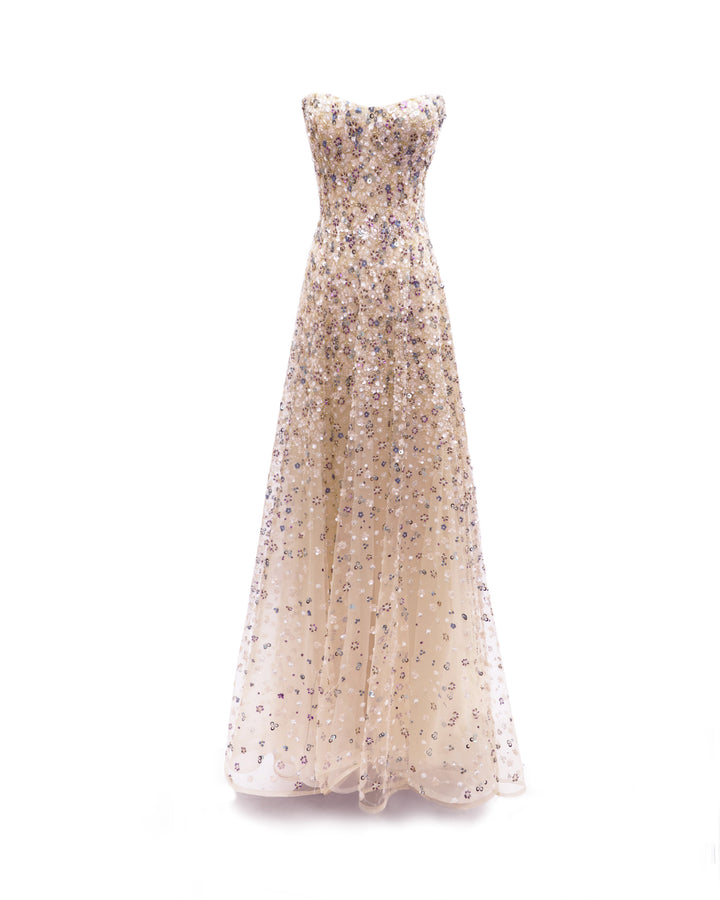 Strapless Beaded Dress