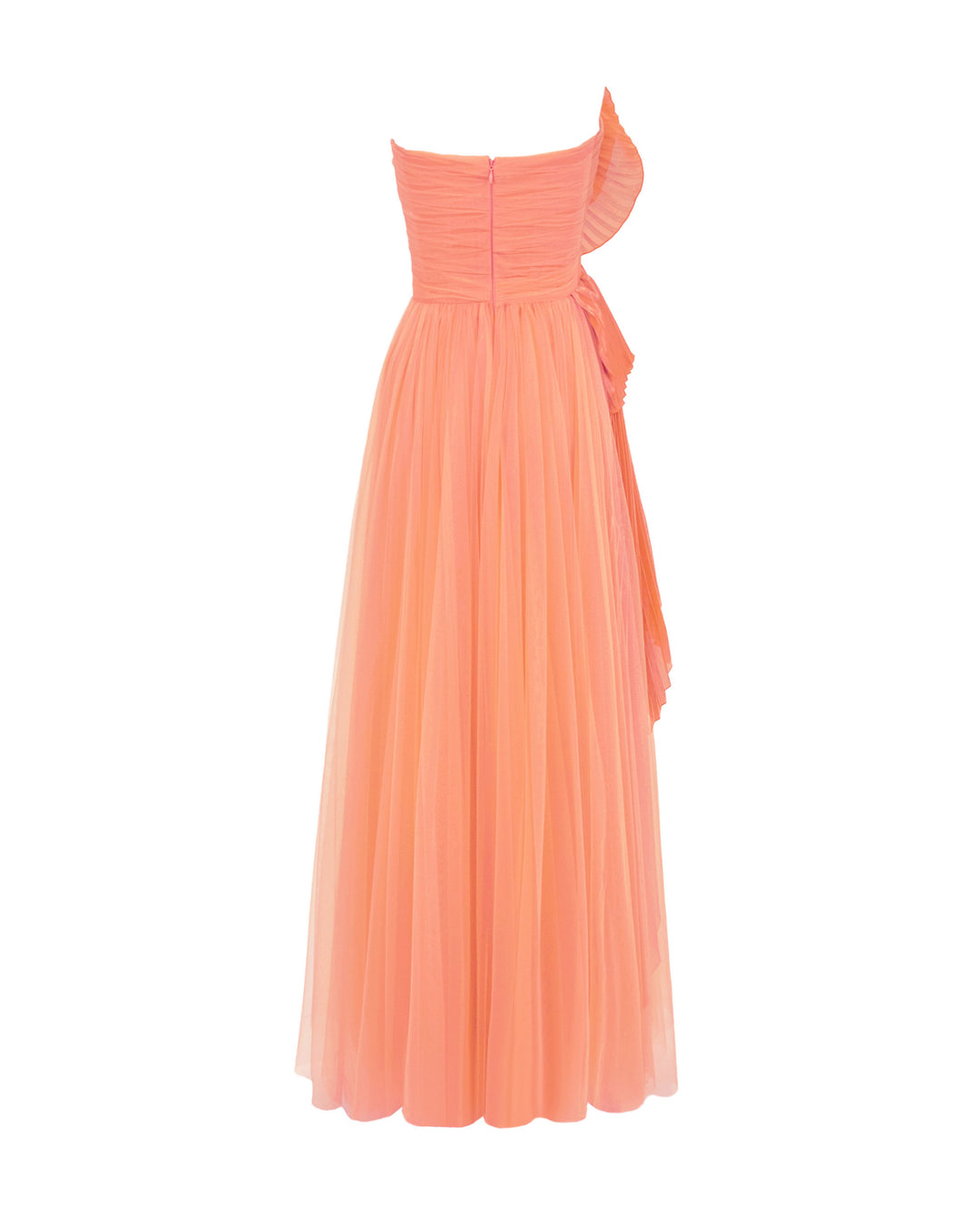 Draped Flower Strapless Dress