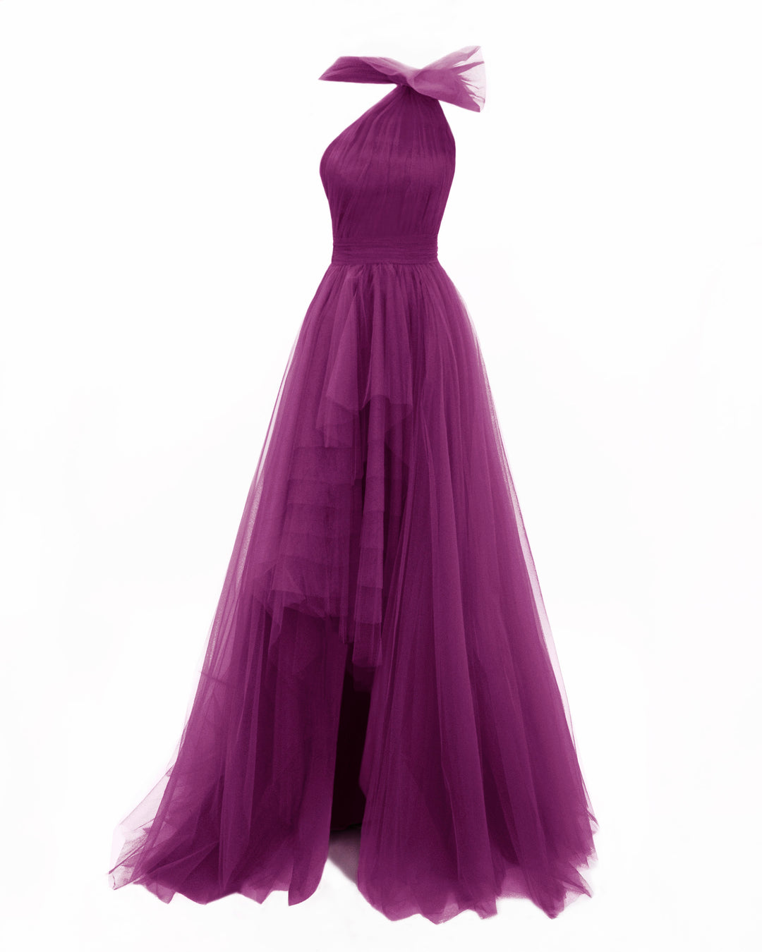 Bow-Like Purple Tulle Dress