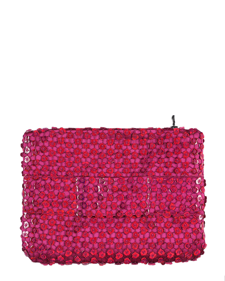 Color-Changing Sequin Fuchsia Clutch