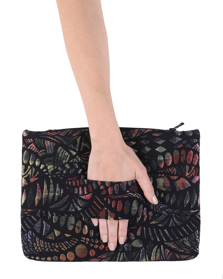 Patterned Clutch with Hand Strap