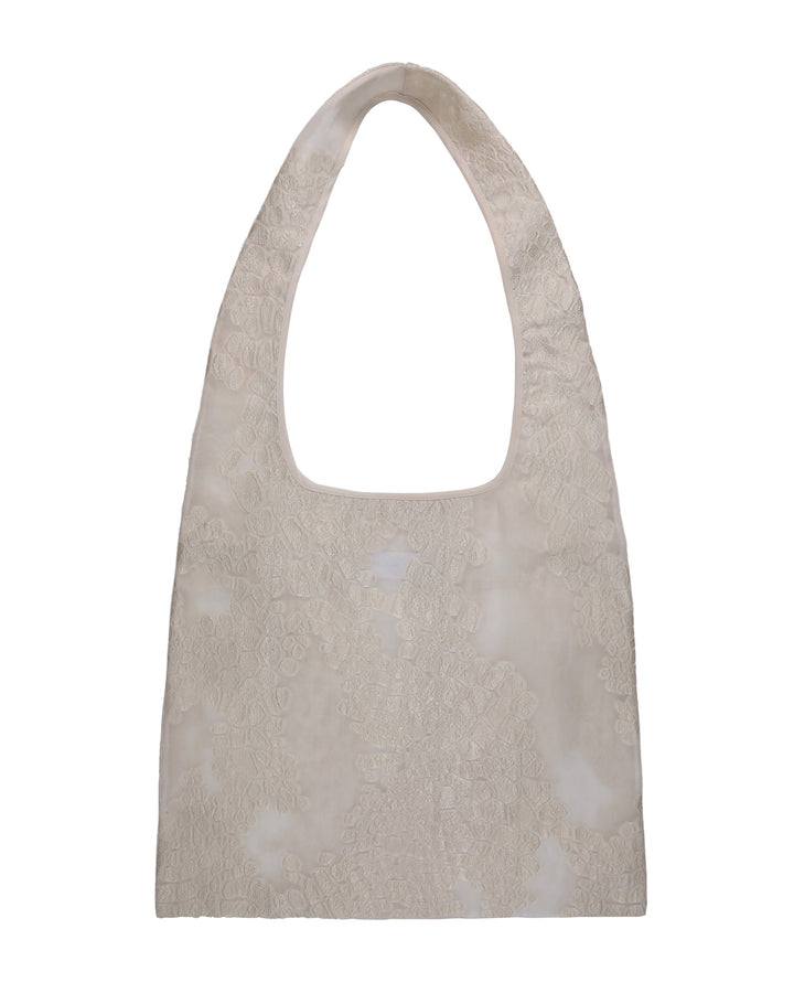 Patterned Light Gold Tote Bag