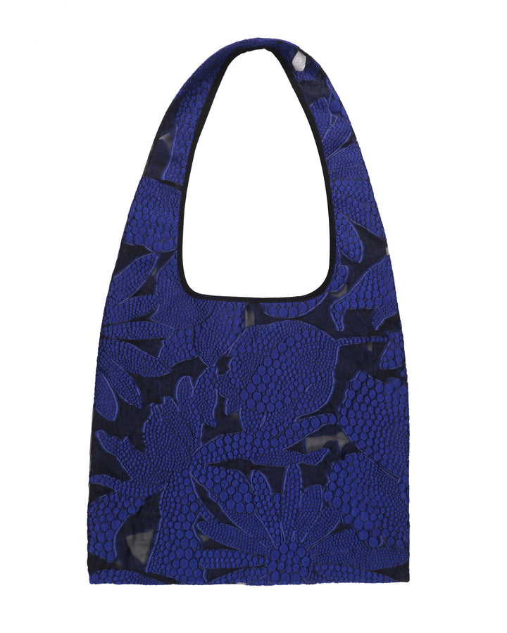 Floral Sheer Royal Blue Tote Bag