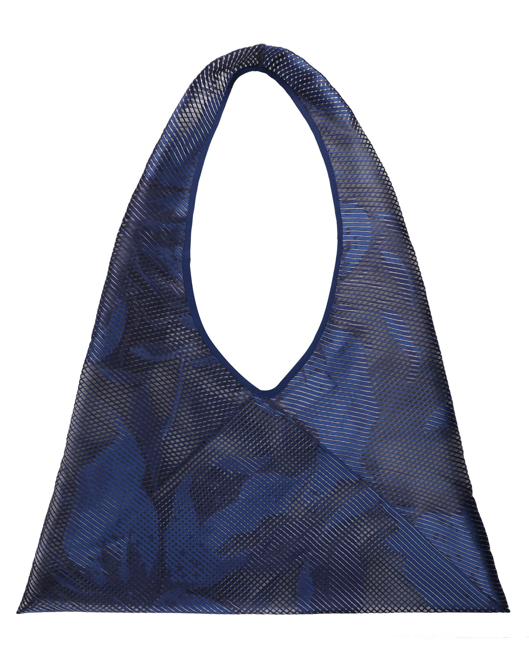 Sheer Navy Blue Floral Tote Bag