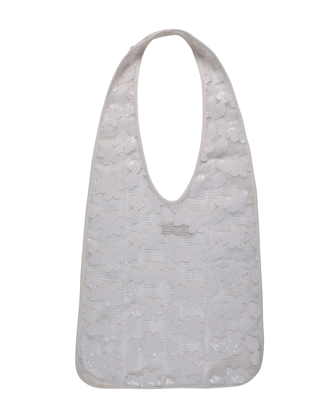 Patterned White Sheer Tote Bag