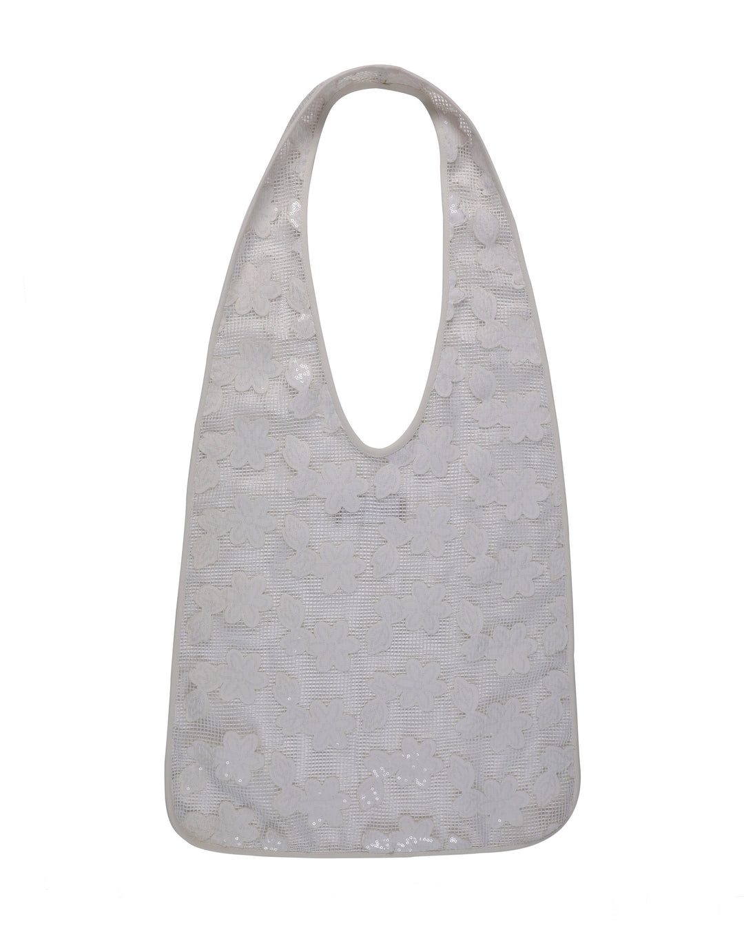 Patterned White Sheer Tote Bag