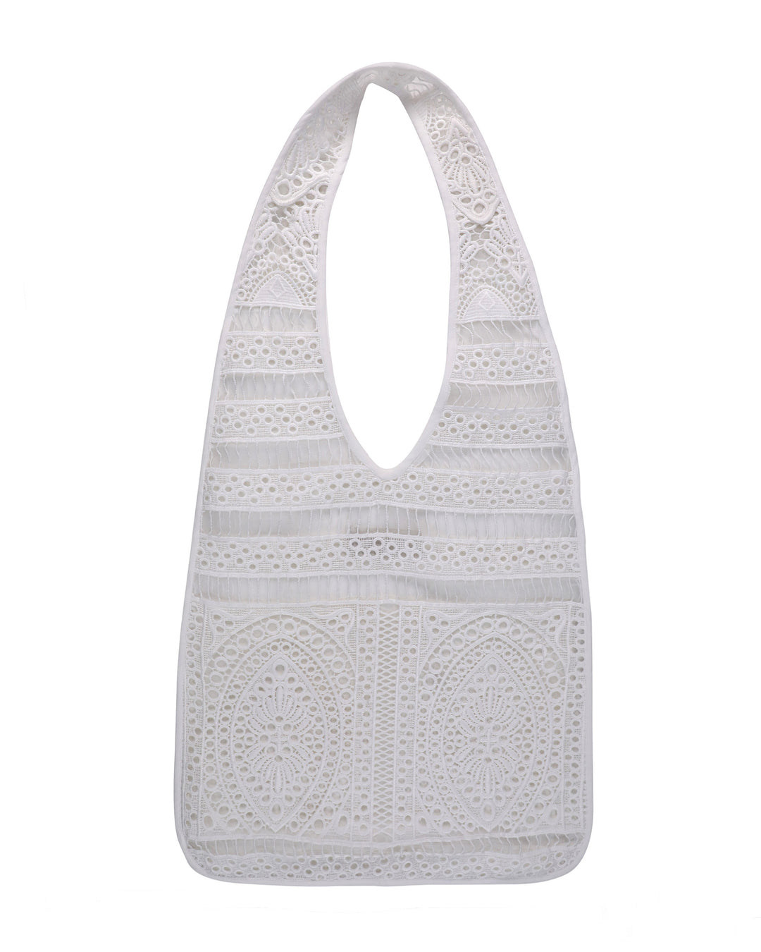 Patterned Lace Sheer Tote Bag