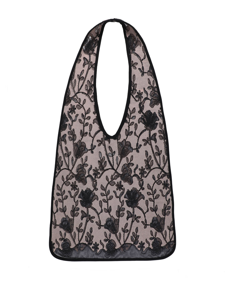 Patterned Lace Sheer Tote Bag