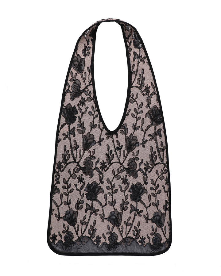 Patterned Lace Sheer Tote Bag