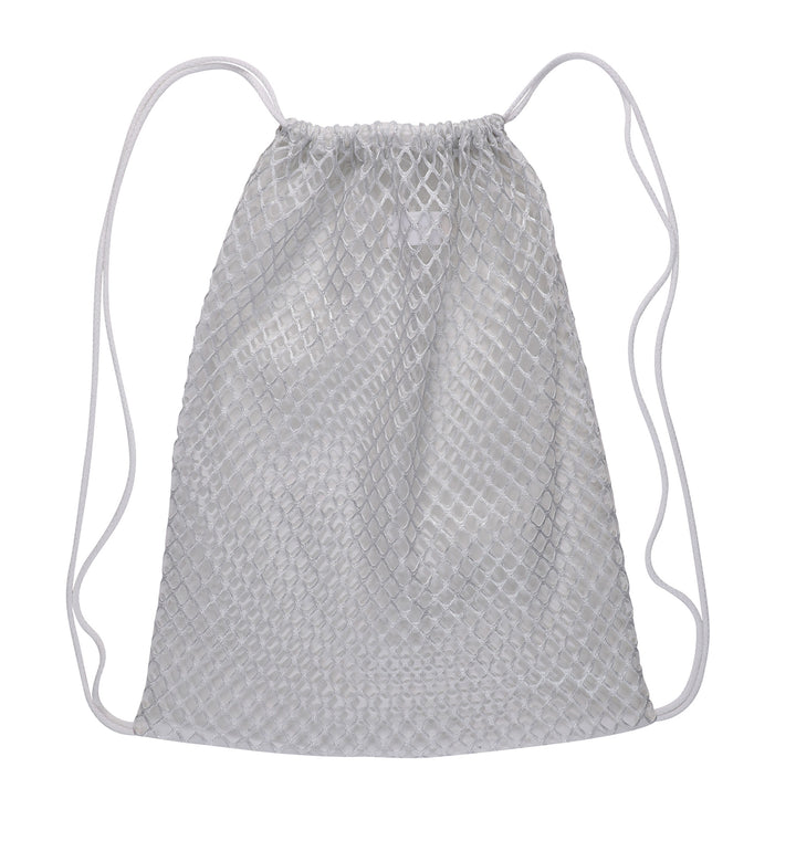 Drawstring Silver Backpack