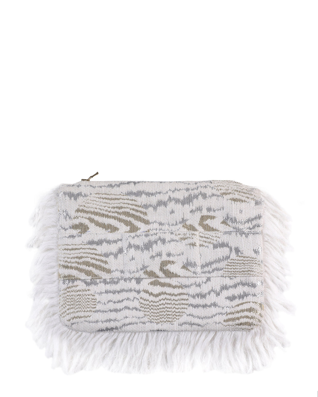 Metallic Ruffled Clutch