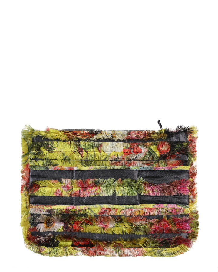 Floral Abstract Ruffled Clutch