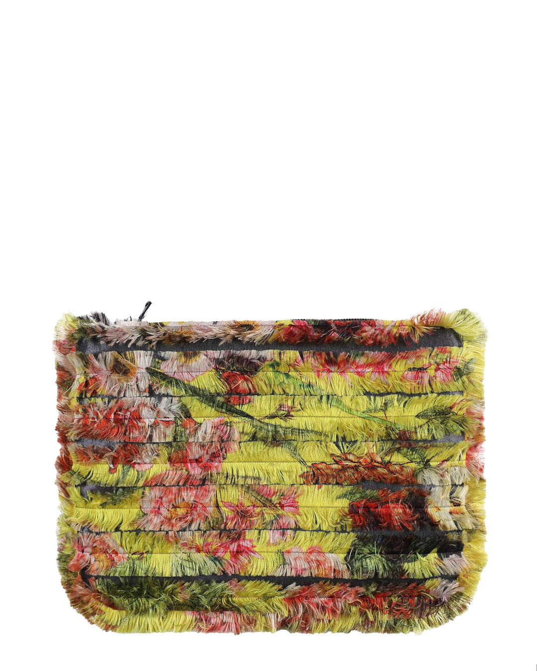 Floral Abstract Ruffled Clutch