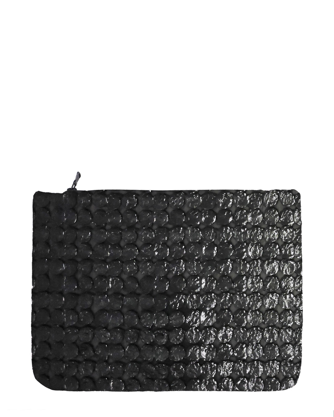 Laser-Embroidered Leather Clutch