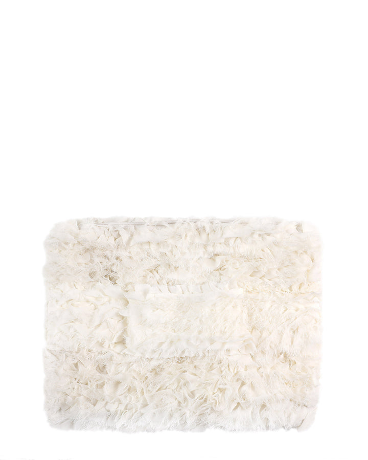 Ruffled Chiffon Clutch