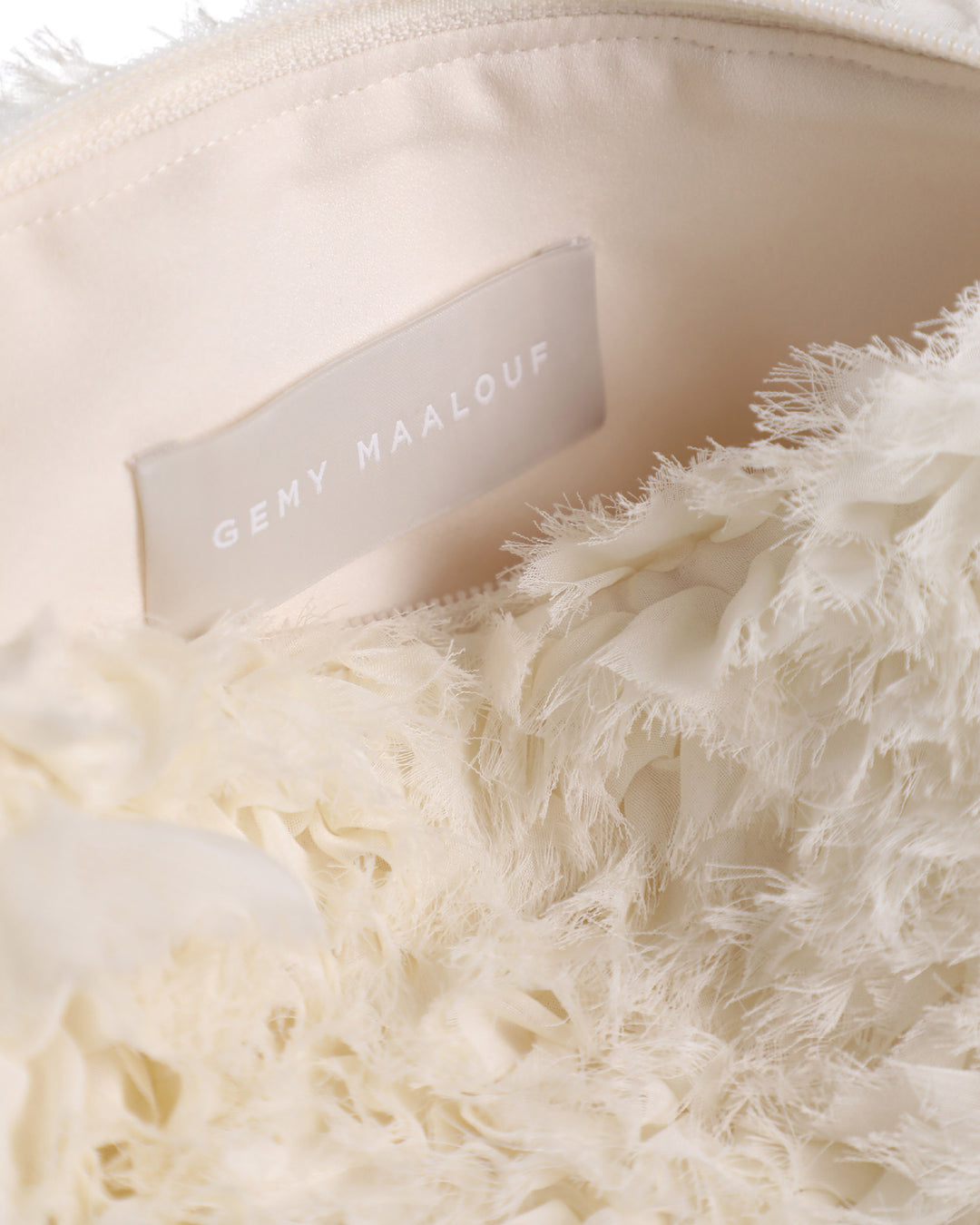 Ruffled Chiffon Clutch