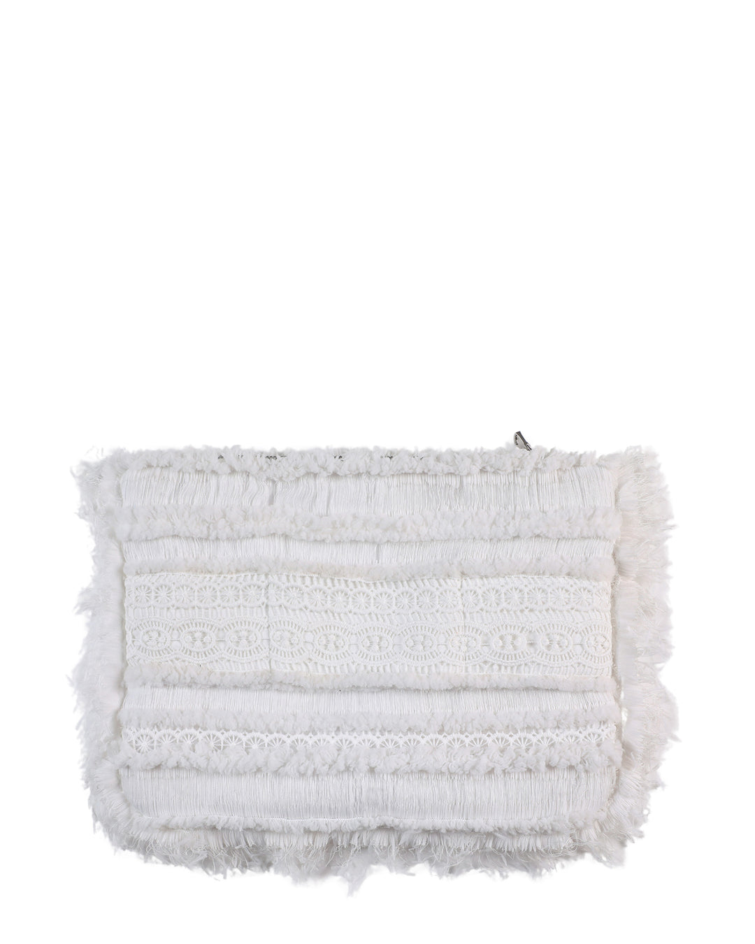 Guipure Clutch with Ruffled Trims