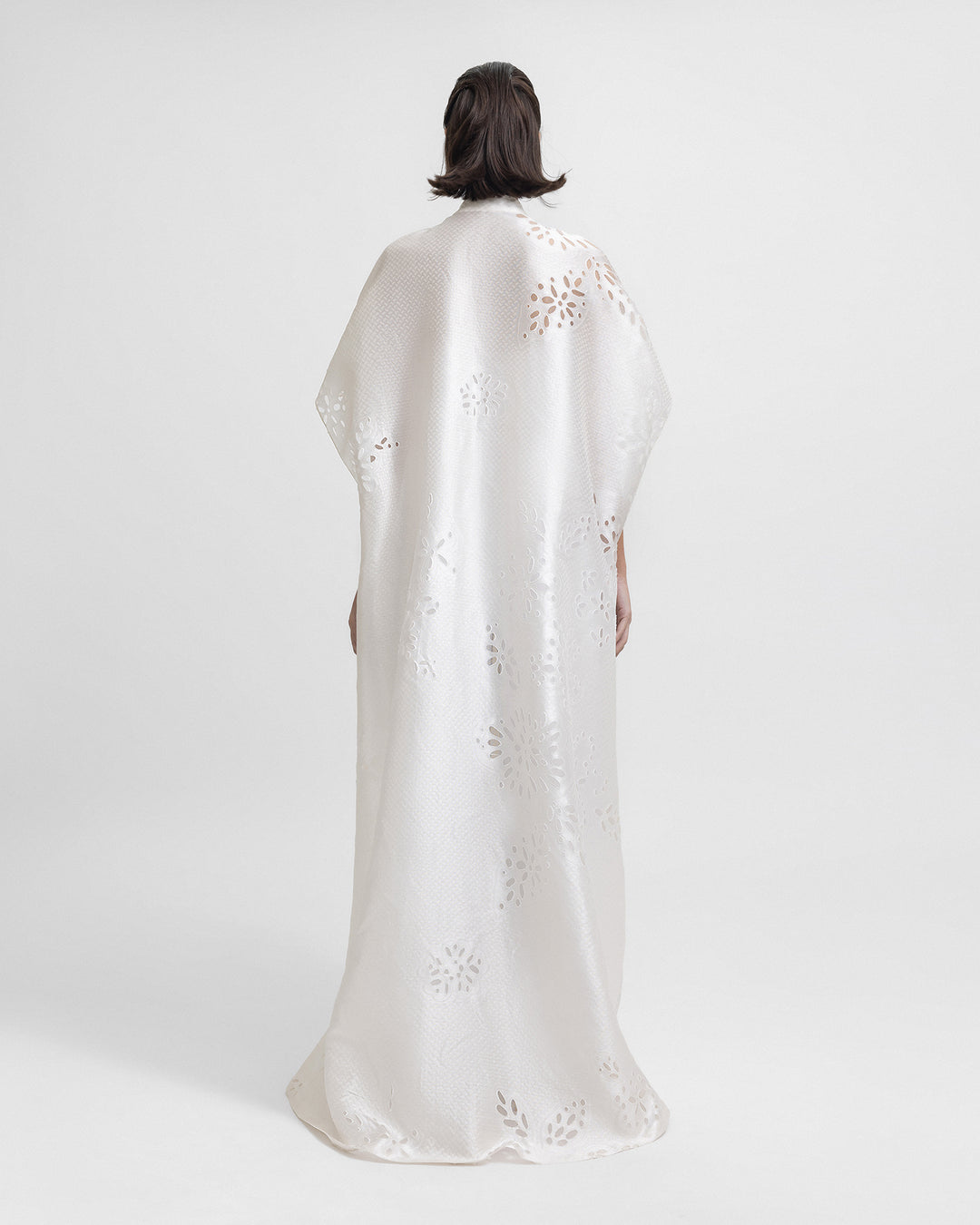 Open Floor-Length Ivory Kaftan