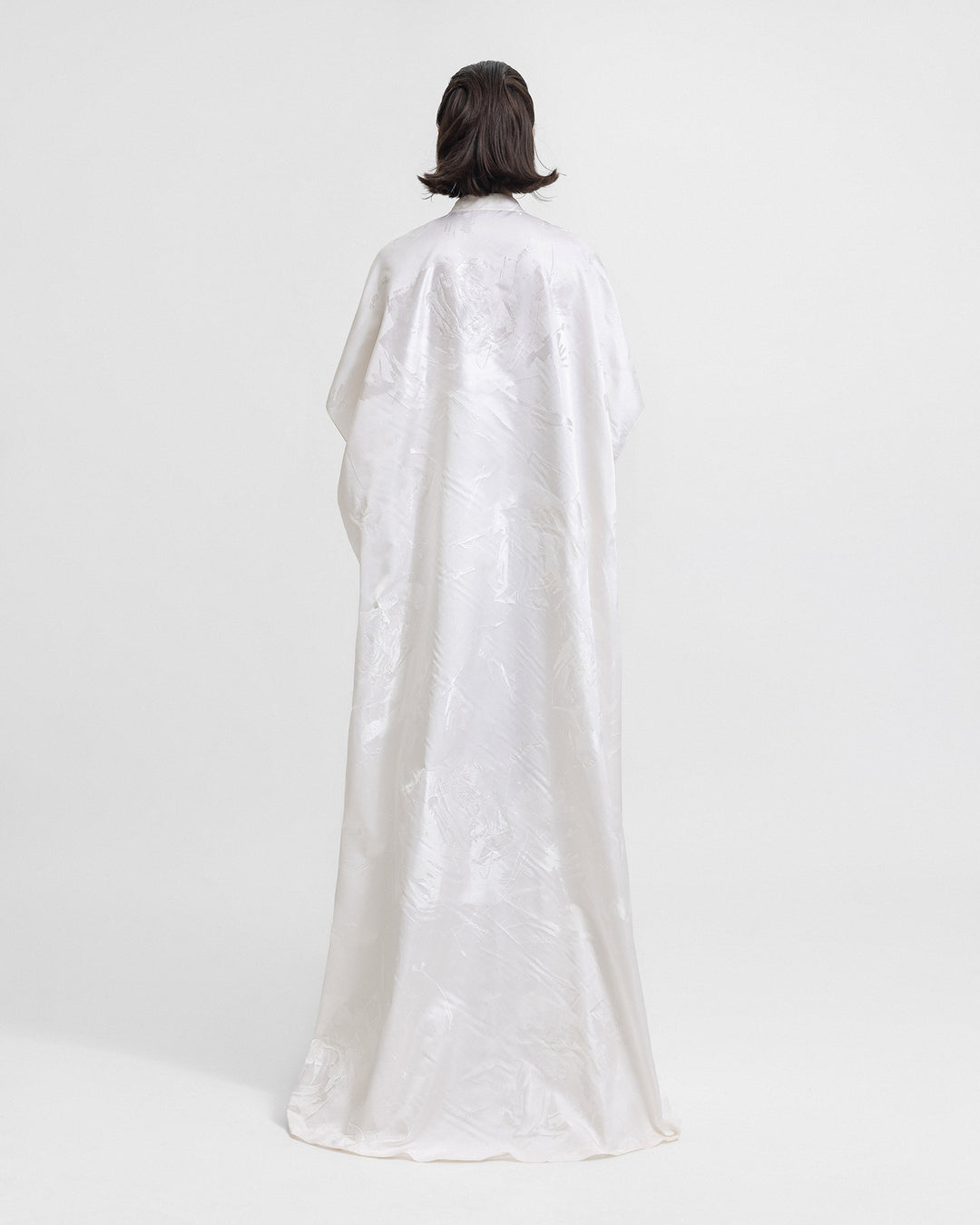 Open Floor-Length Cream Kaftan