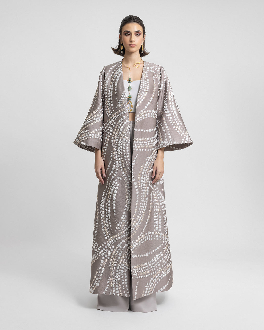 Structured Taupe Kaftan