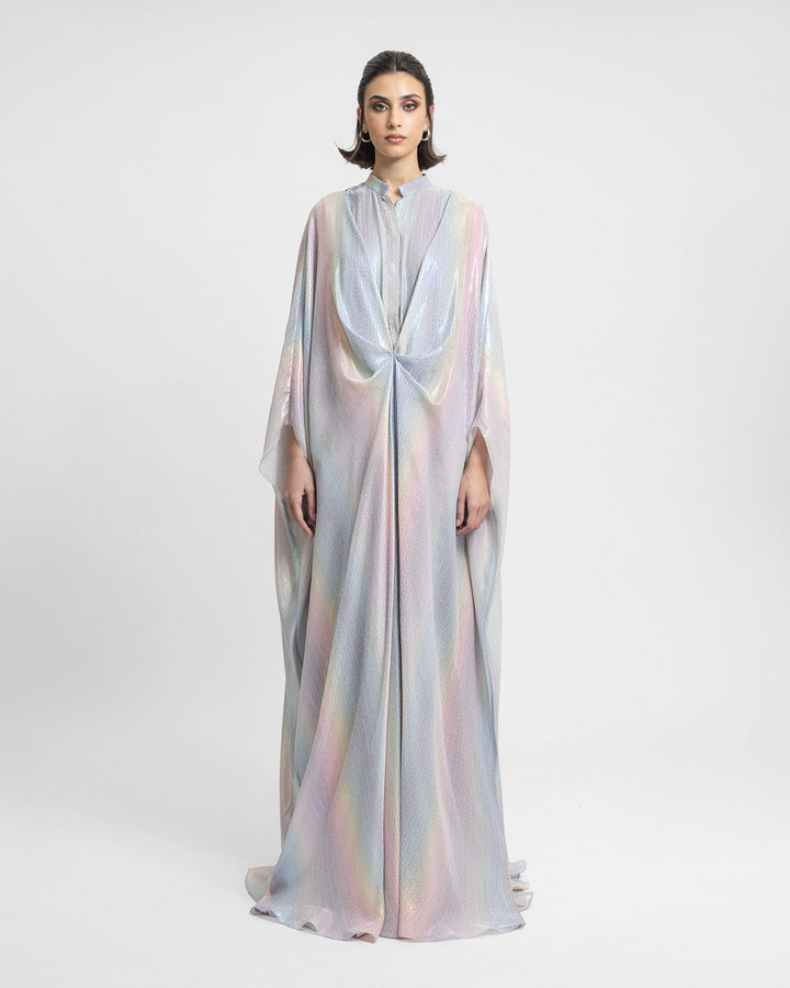 Draped Loose-Cut Chiffon Kaftan