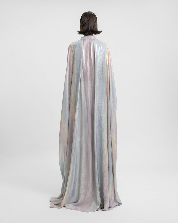 Draped Loose-Cut Chiffon Kaftan