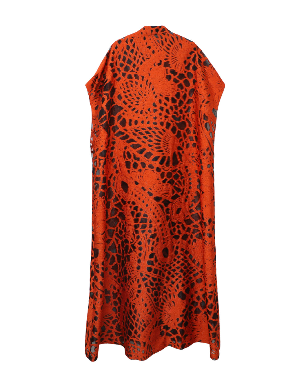 Open Floor-Length Orange Kaftan