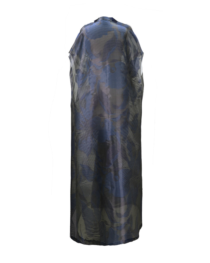 Open Floor-Length Navy Kaftan