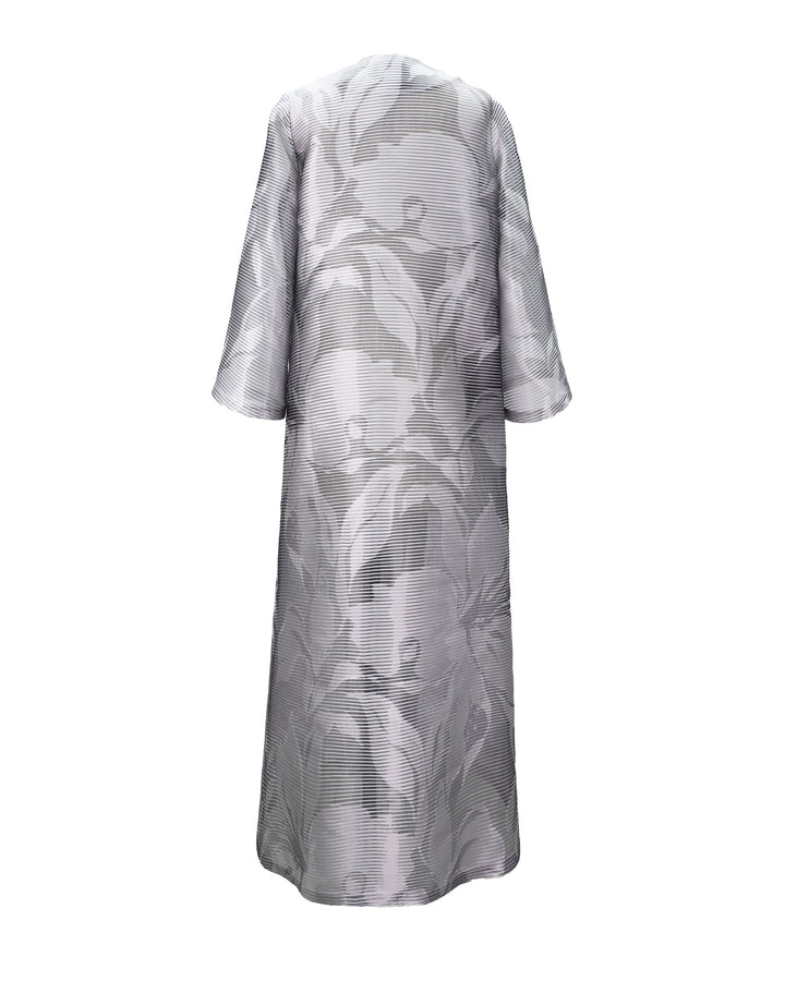 Open Long-Sleeves Grey Kaftan