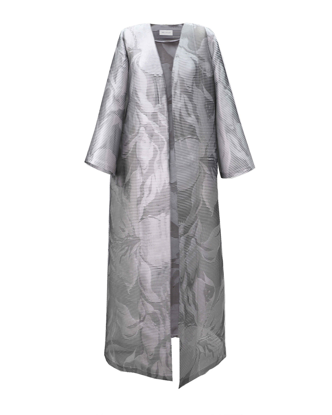 Open Long-Sleeves Grey Kaftan