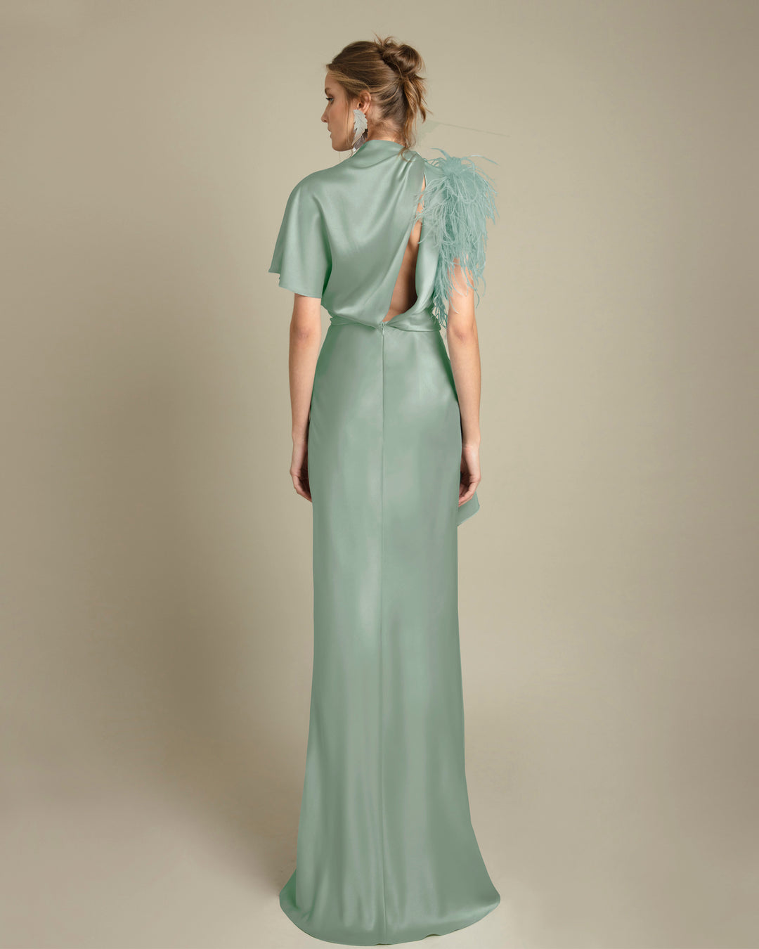 Mint Satin Long Dress