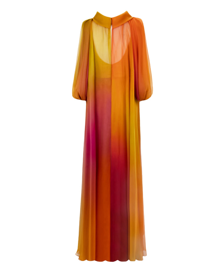 Loose Cut Orange Fuchsia Kaftan