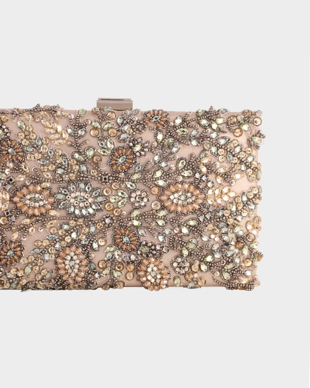 Bejeweled Leather Clutch