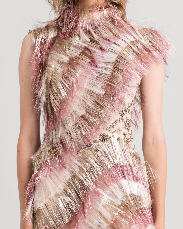 Metallic Fringes Dress