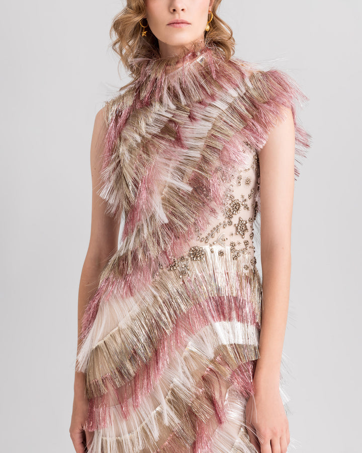 Metallic Fringes Dress