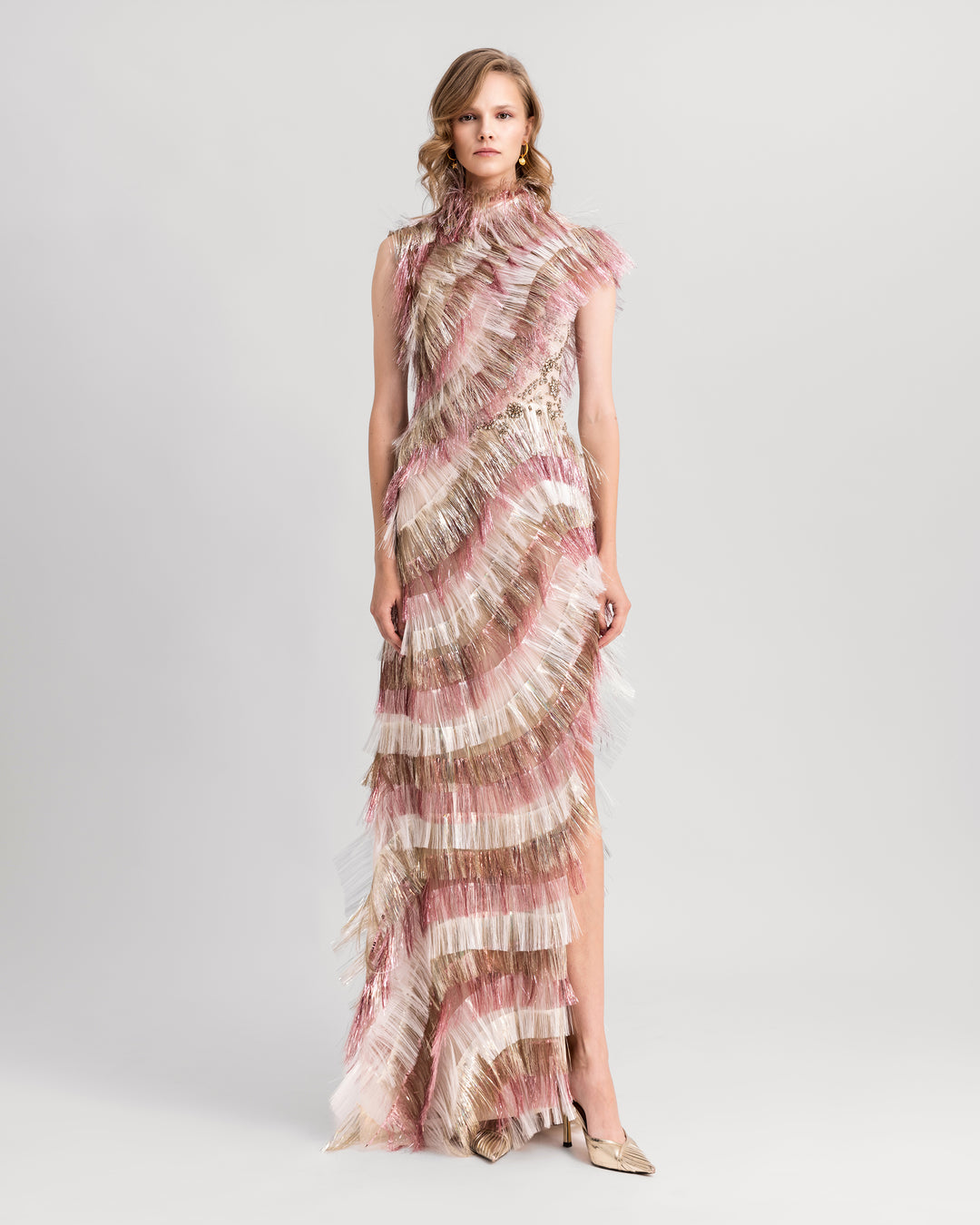 Metallic Fringes Dress