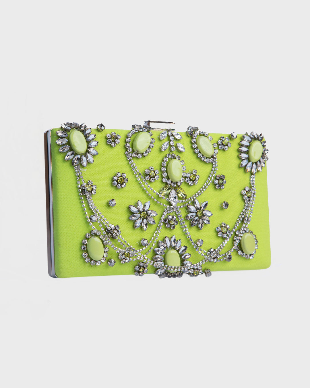 Bejeweled Lime Clutch