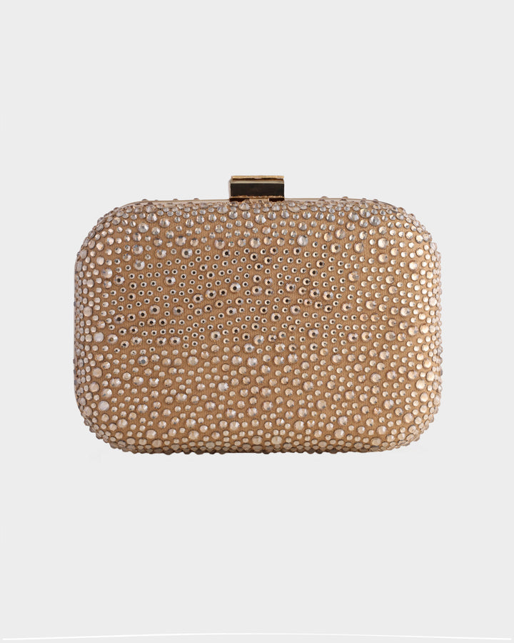 Gold Clutch With Rhinestones