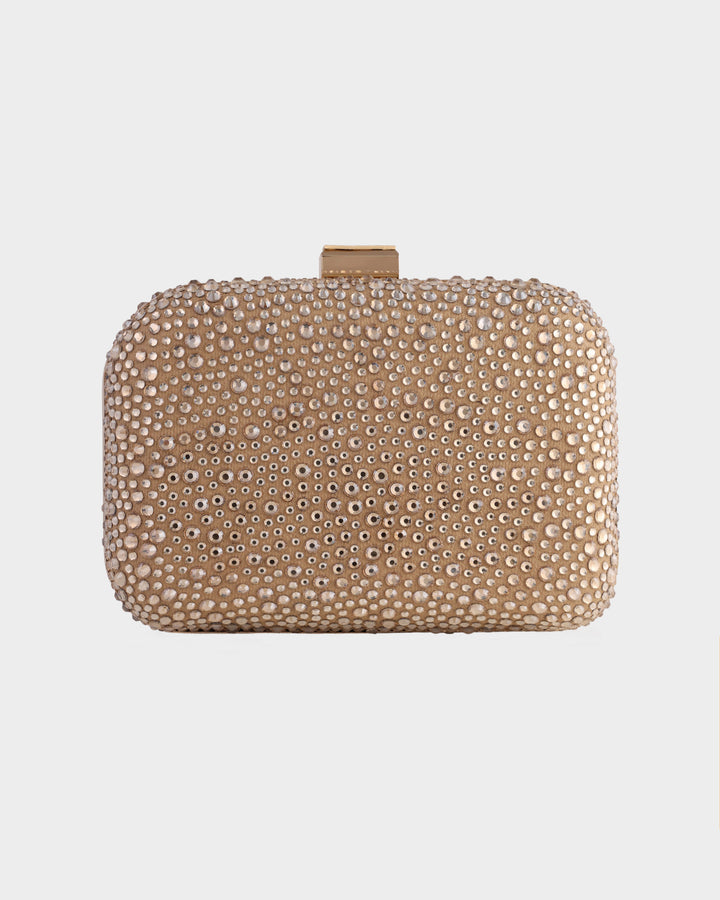 Gold Clutch With Rhinestones