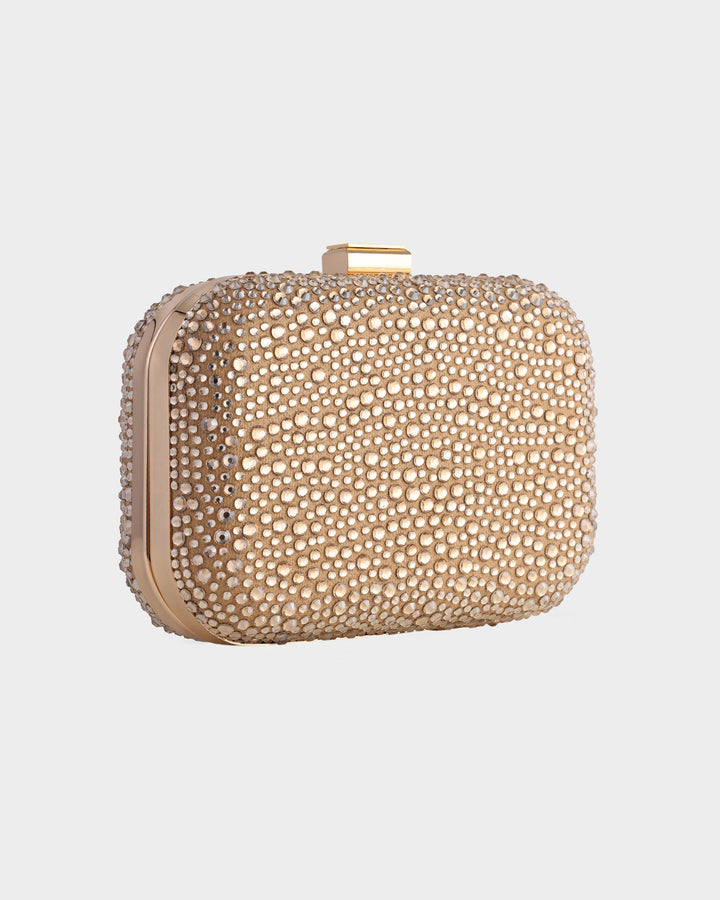 Gold Clutch With Rhinestones