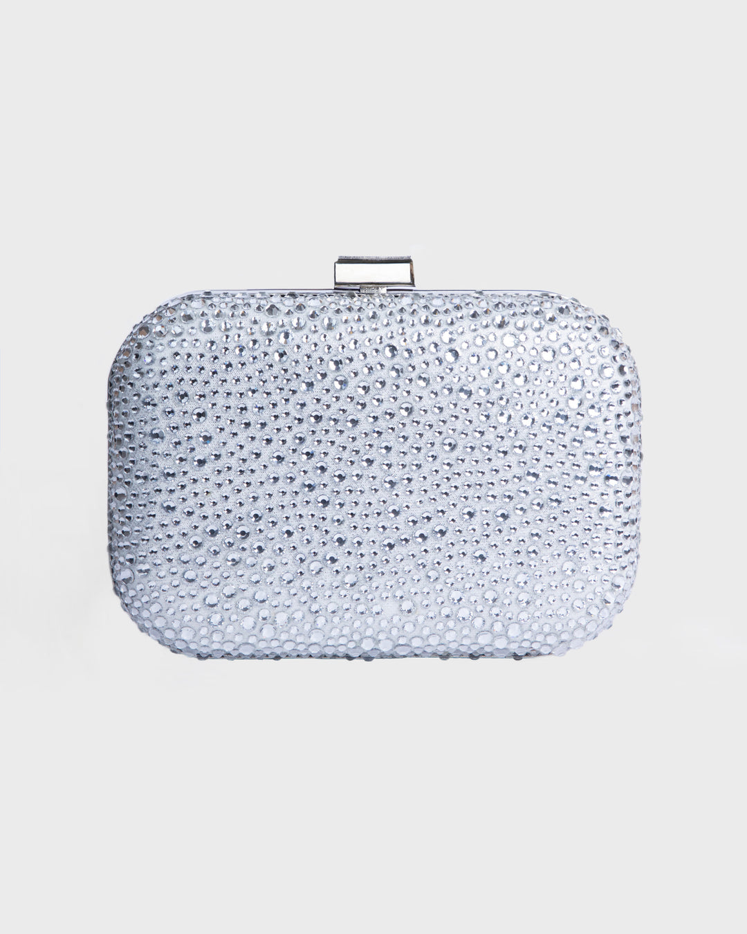 Silver Clutch With Rhinestones